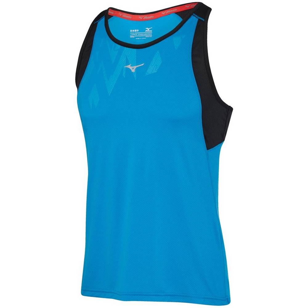 Mizuno Singlet Alpha Vent Férfi Trikó Kék/Fekete CUM839167